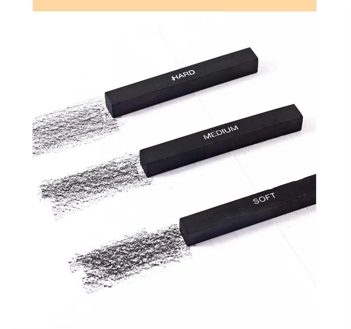 6 pcs Compressed Charcoal Sticks