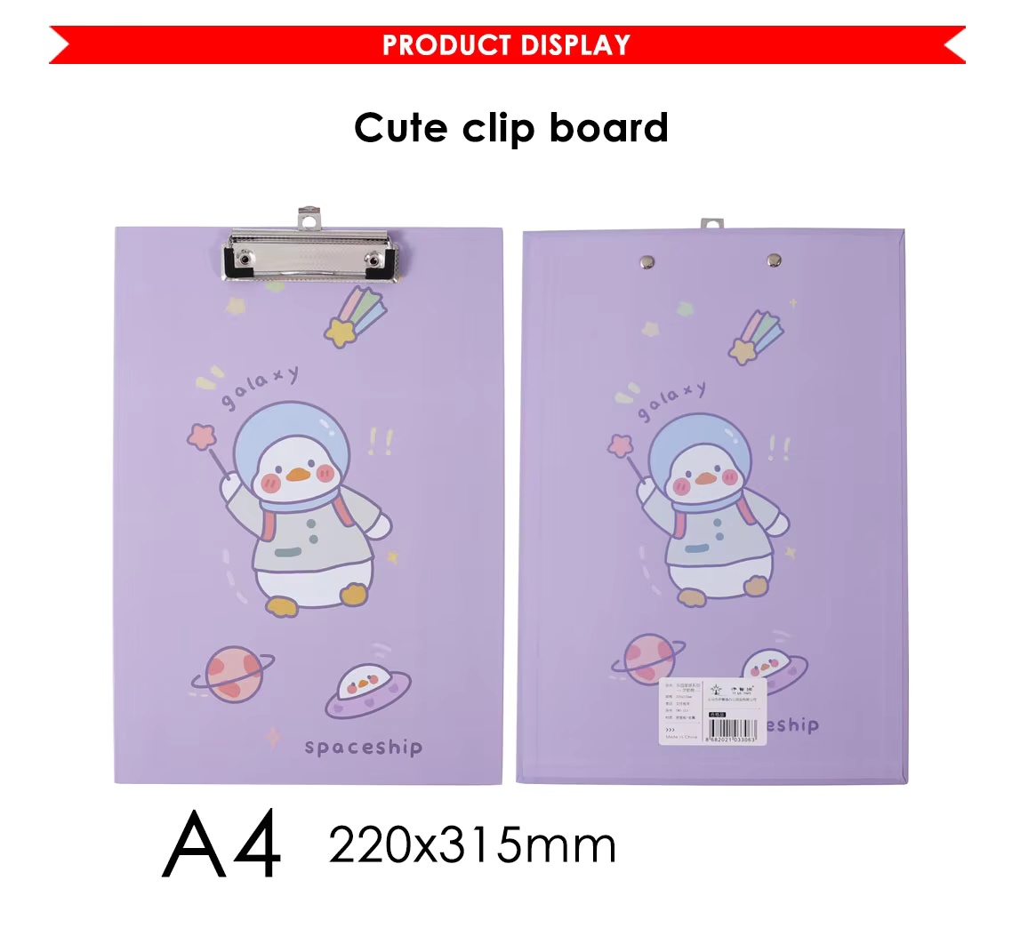 MDF Material A4 Cute Clip Board