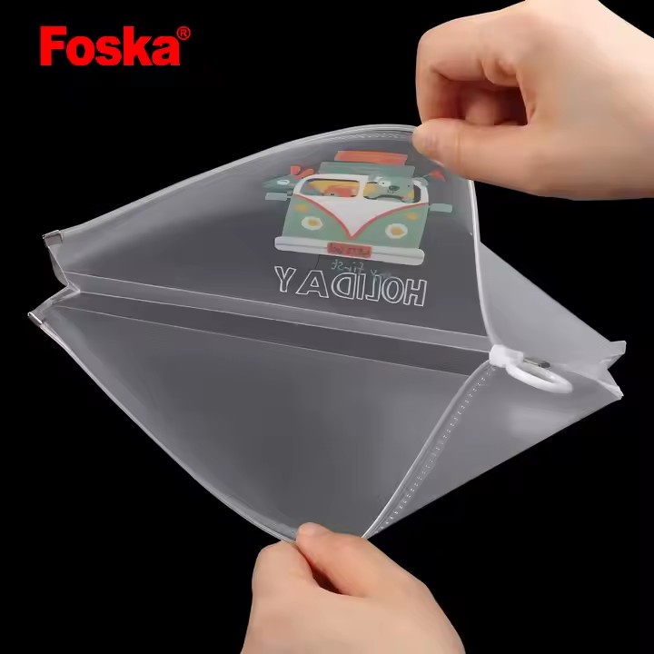 Clear cartoon zipper file bag