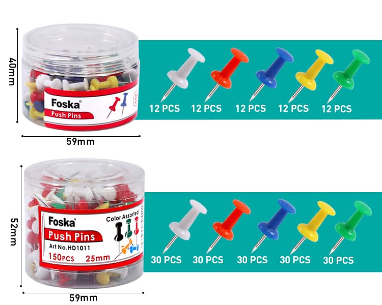 PP box push pins
