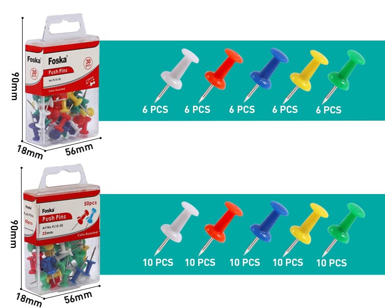 PP box push pins