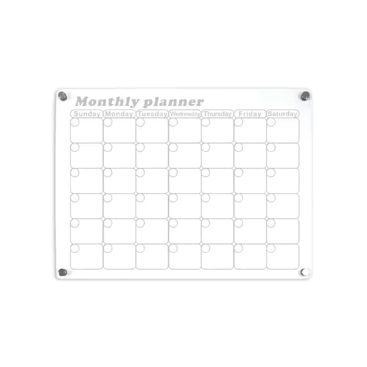 Acrylic Glass Monthly Planner