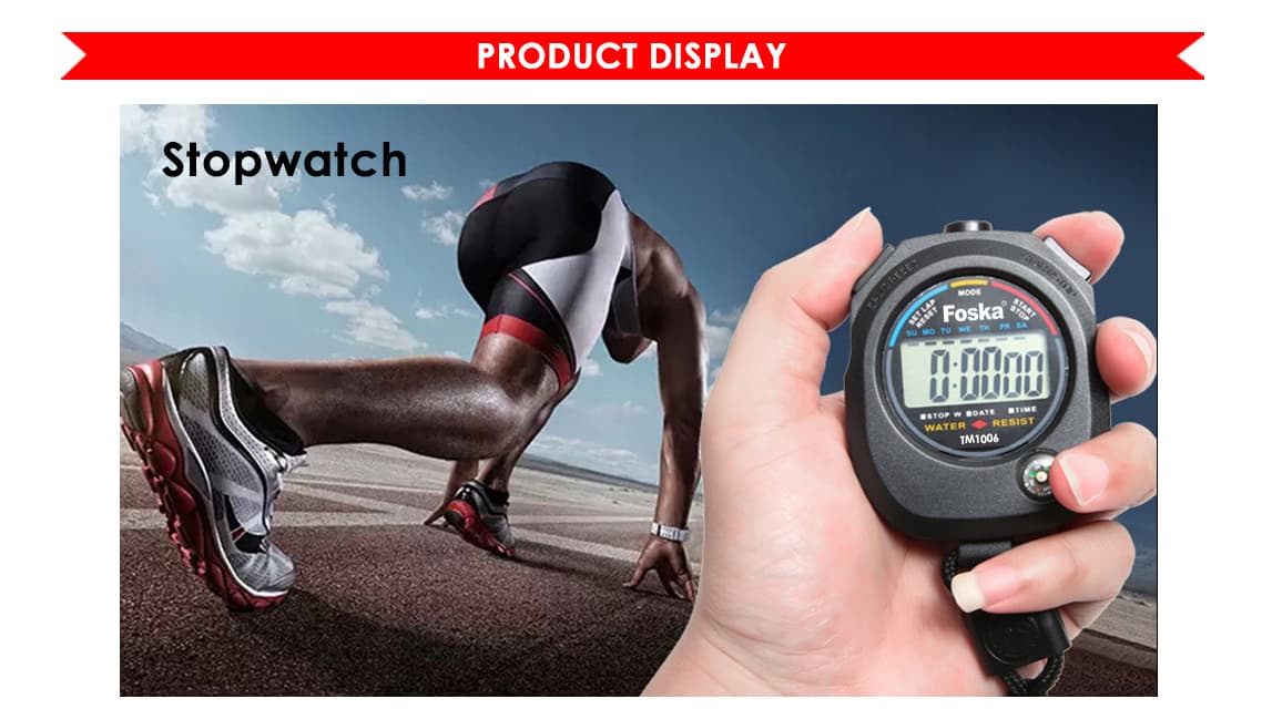 Water Resist Black Stopwatch