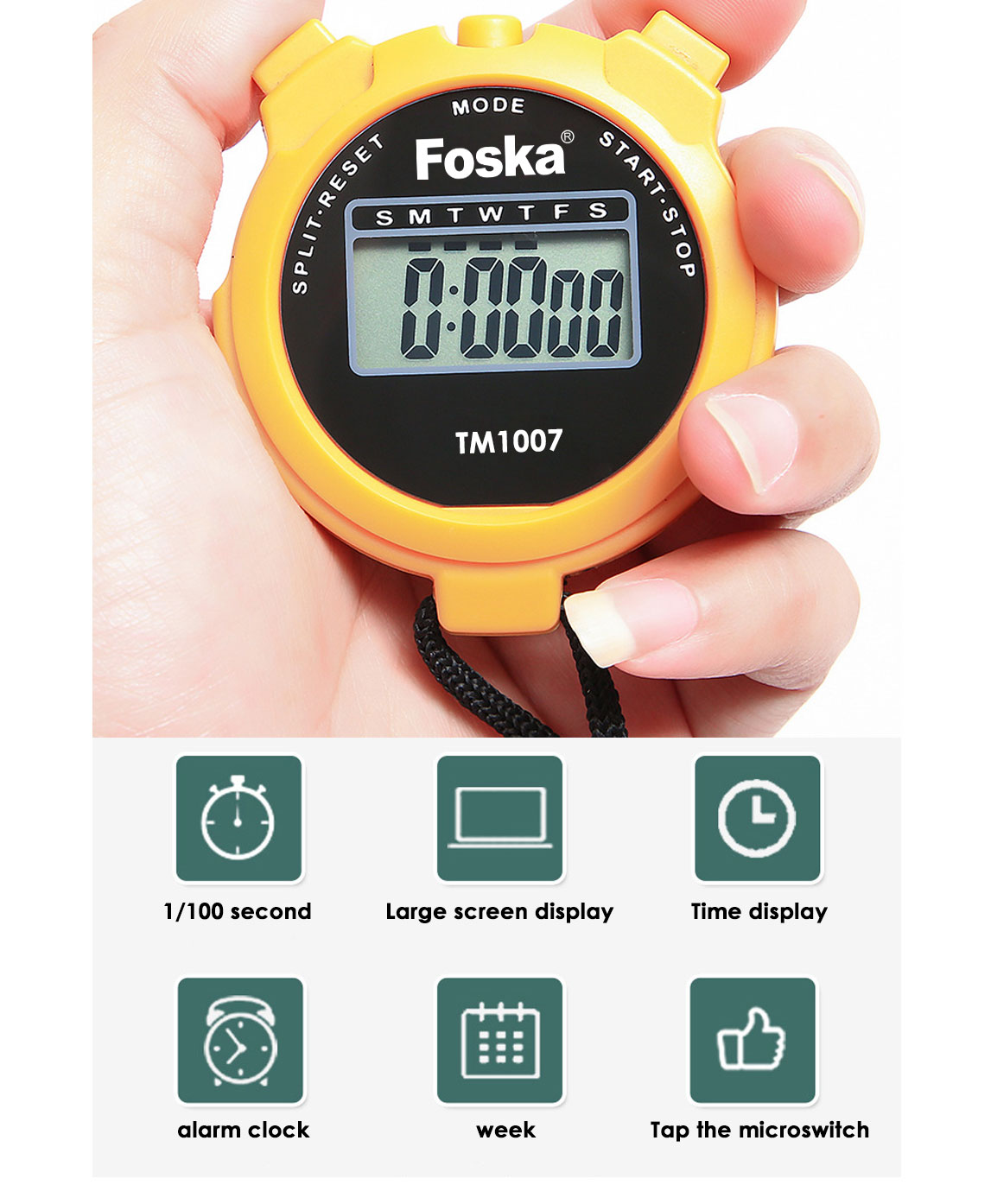 Stopwatch with alarm clock