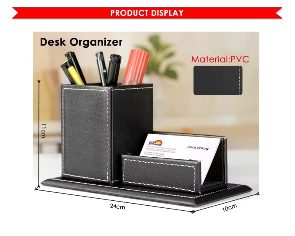 Leather Square Pencil Holder