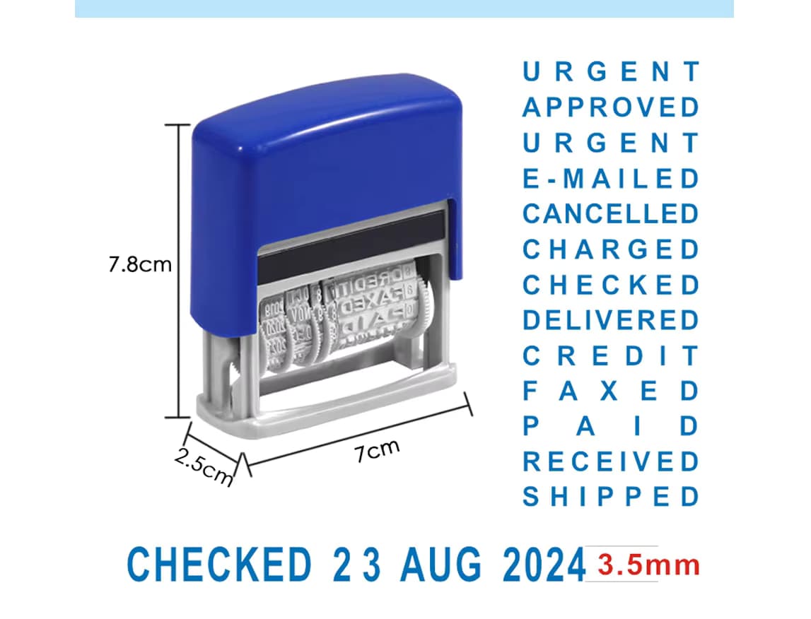 Rubber Self-inking Date Stamp 