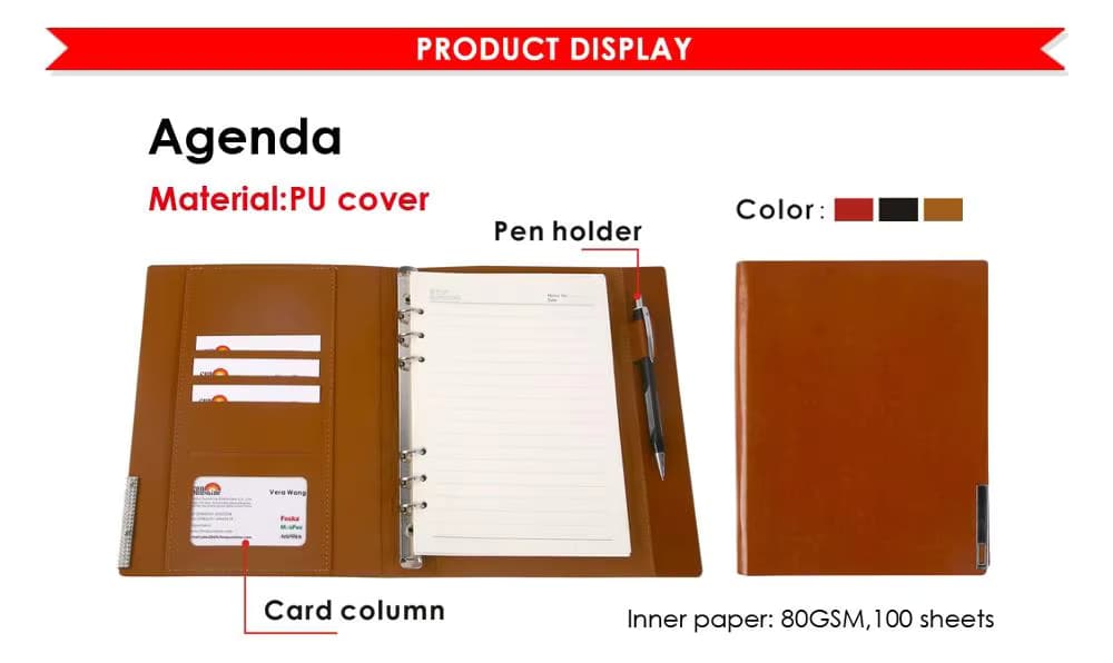 PU Leather Agenda Notebook