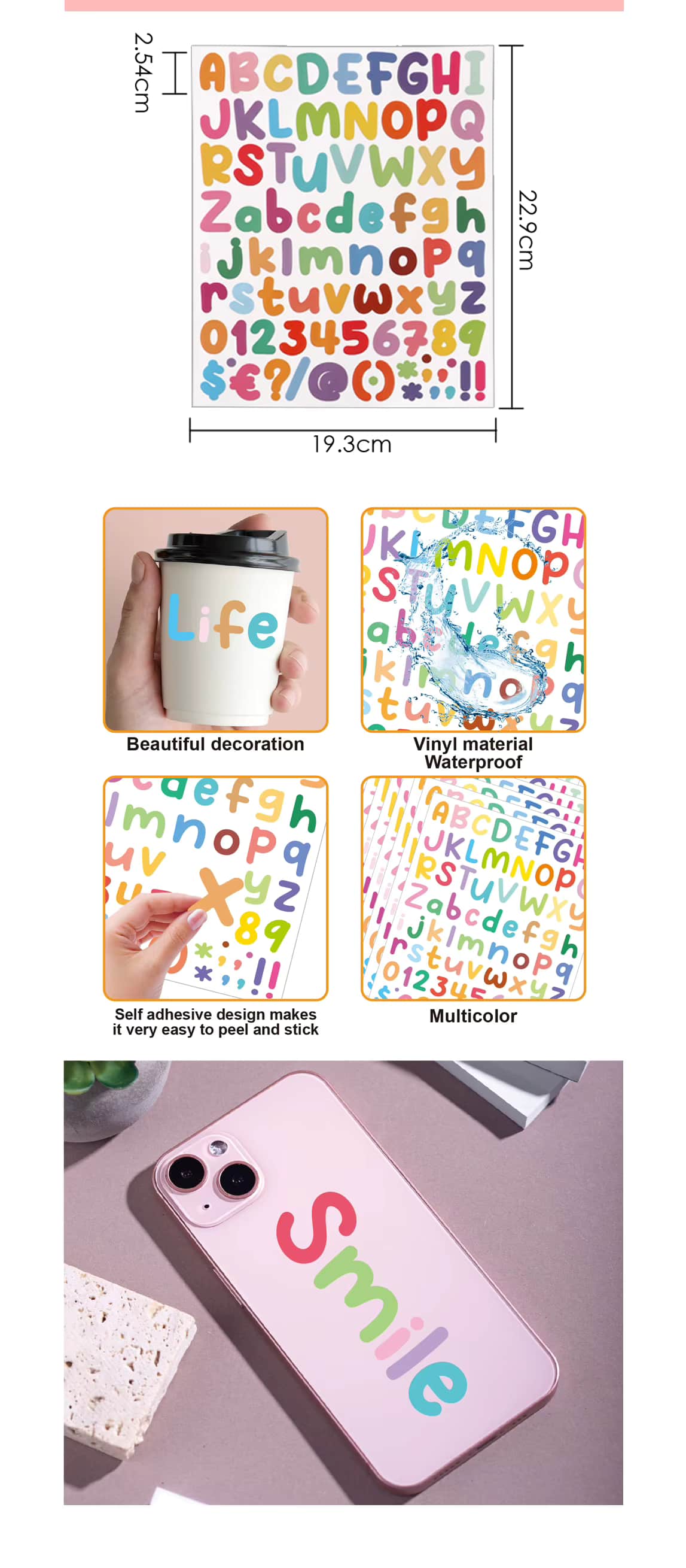 Letter and Number Sticker for Kids