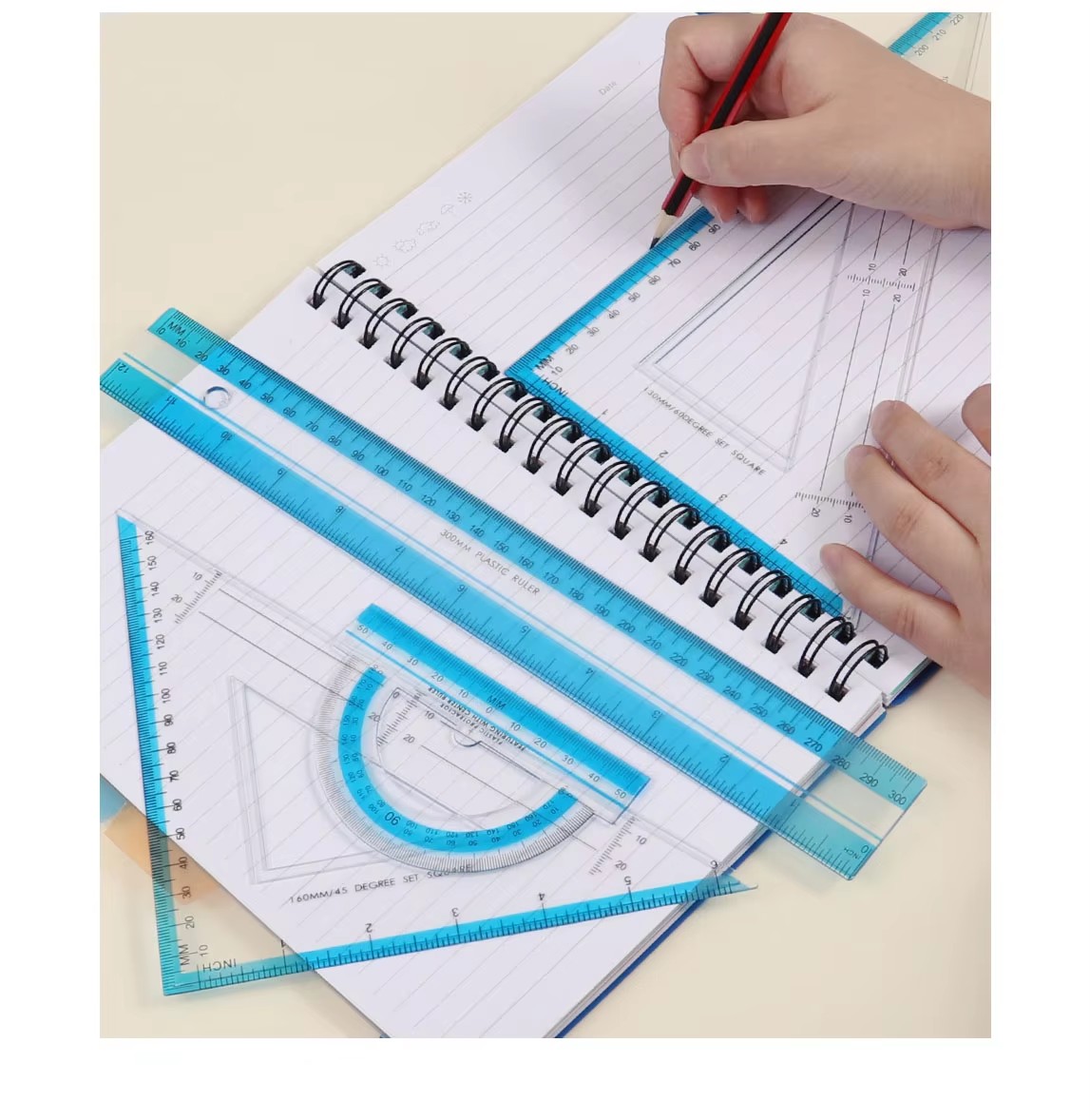 Plastic Ruler Math Set