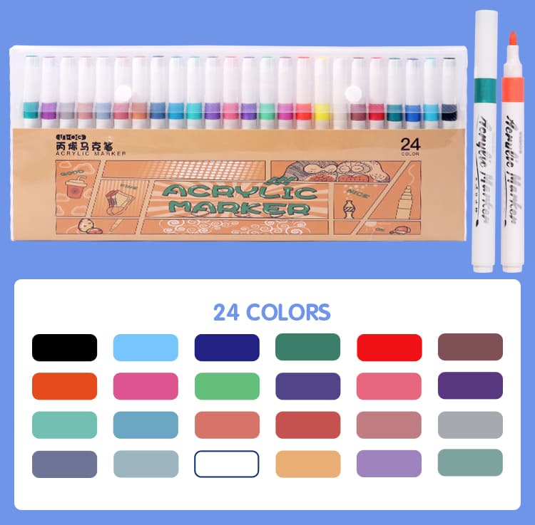 24 colors Acrylic Markers 24 colors Acrylic Markers