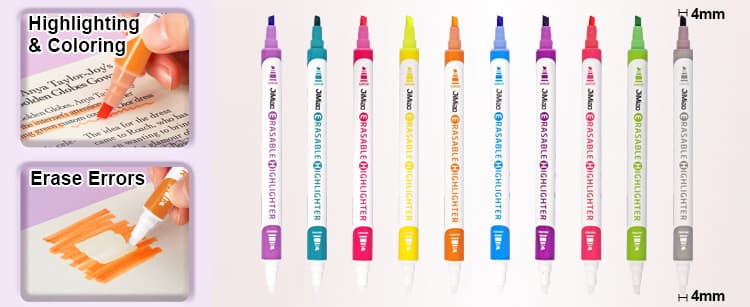 Assorted Colors Erasable Highlighter