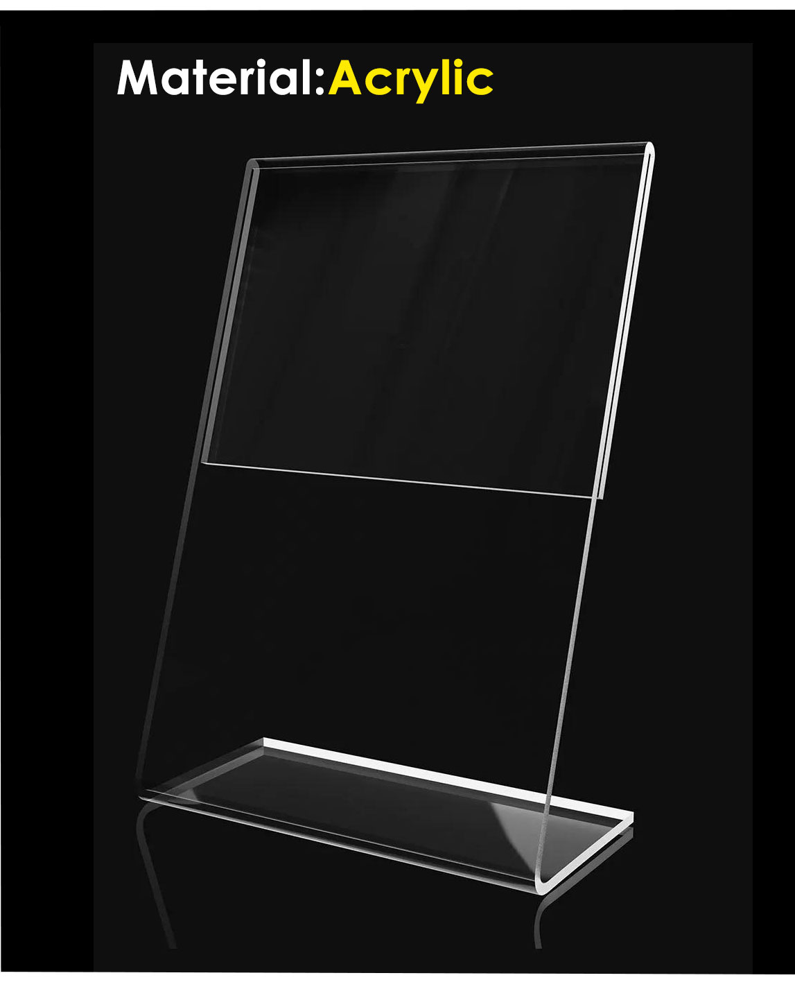 Letter size L-Shape Acrylic sign holder