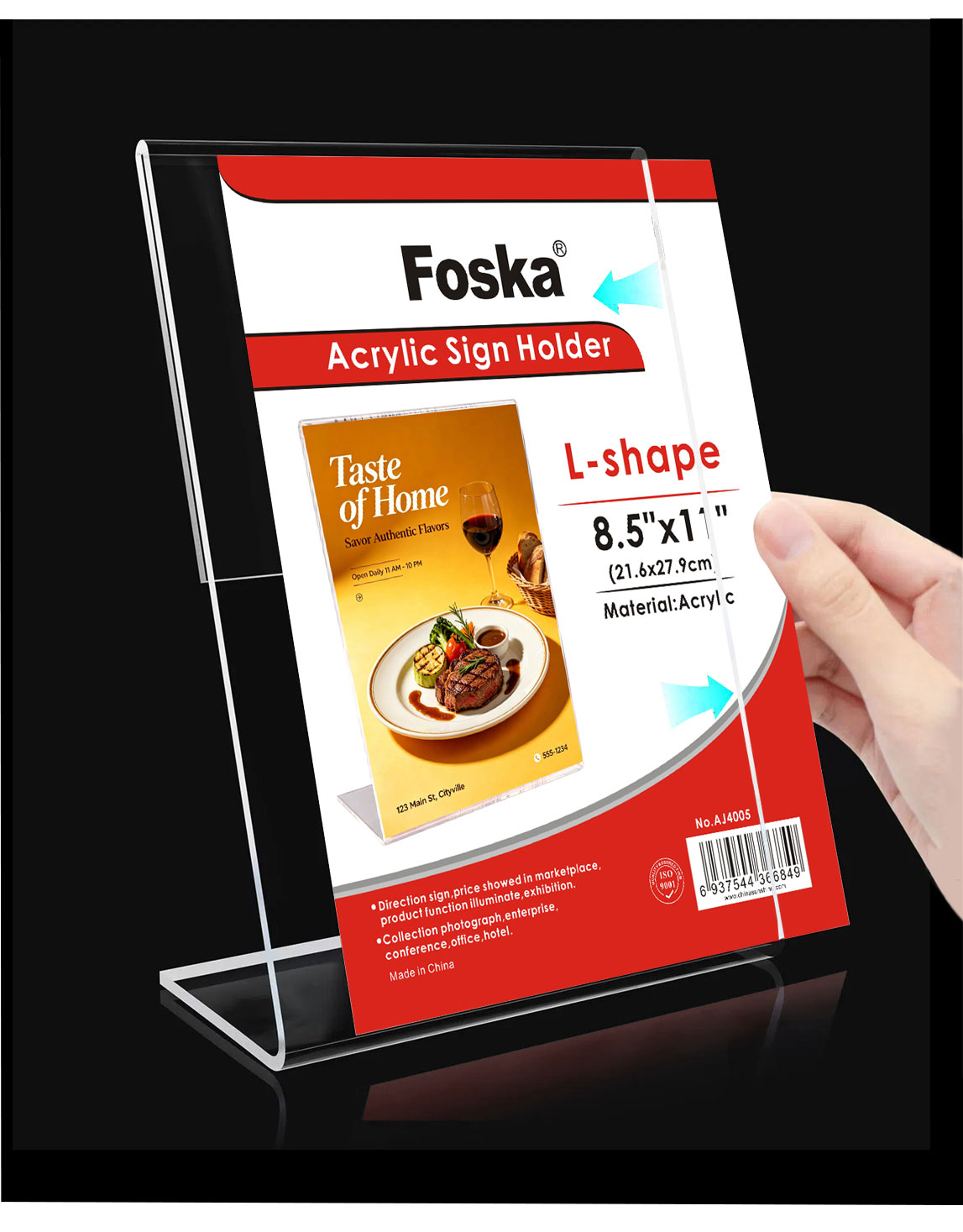 Letter size acrylic table tent
