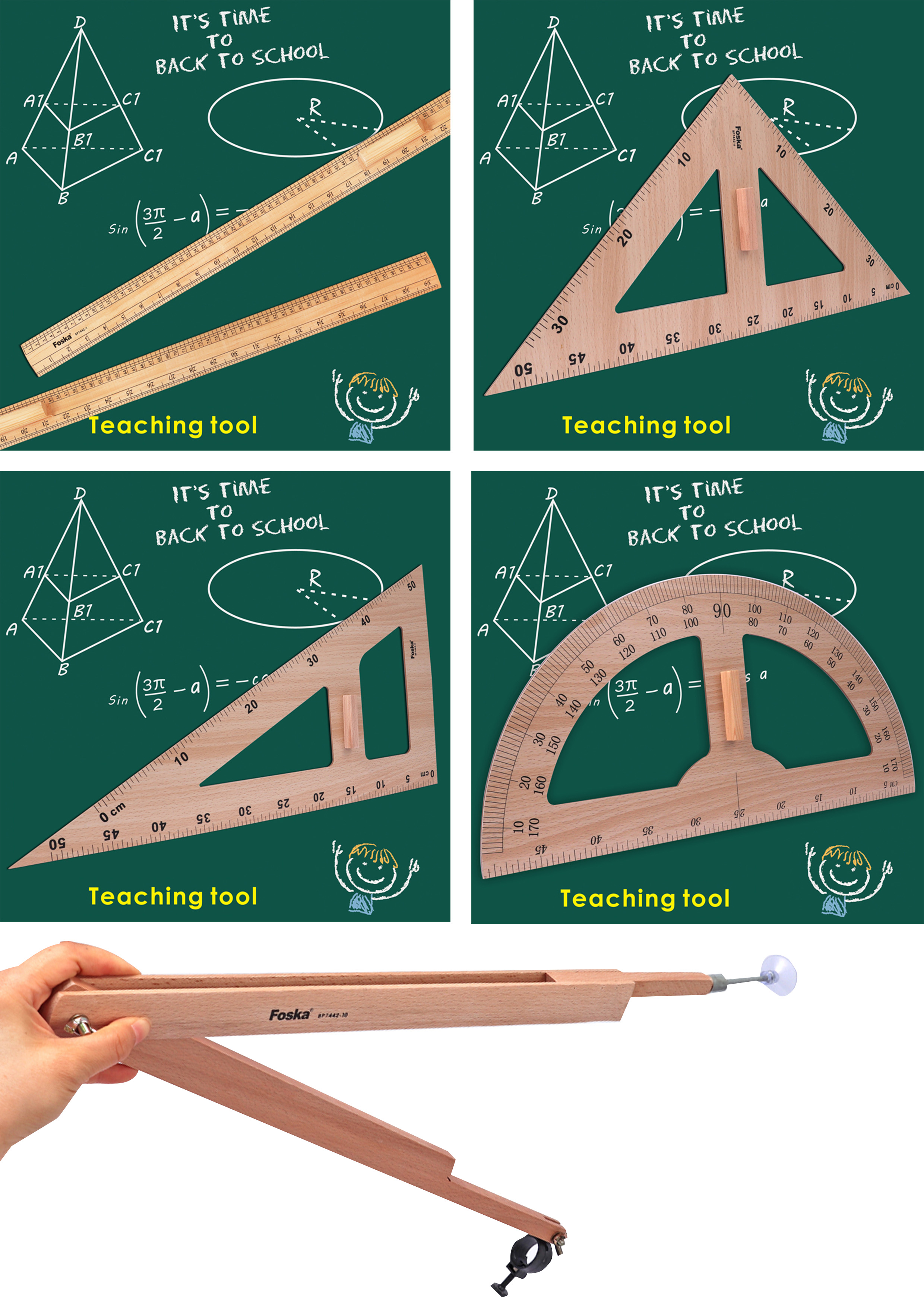 Foska Brand Wooden Classroom Geometry Sets Come Out